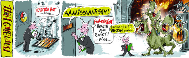 Managing Hell cartoon, David Thorpe and Matt Buck