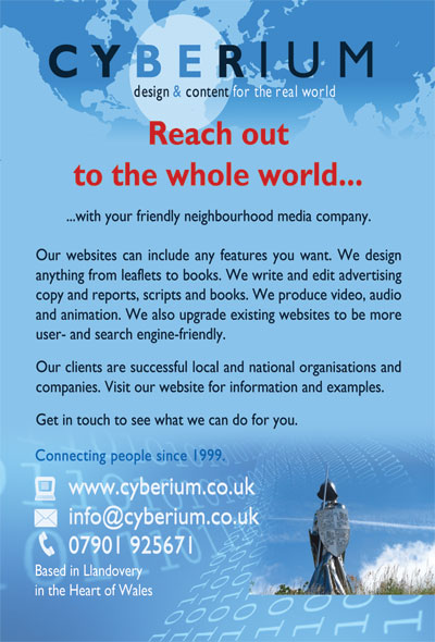 Cyberium web and graphic design promotional postcard